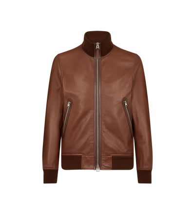 GRAIN LEATHER TRACK BOMBER image number 0