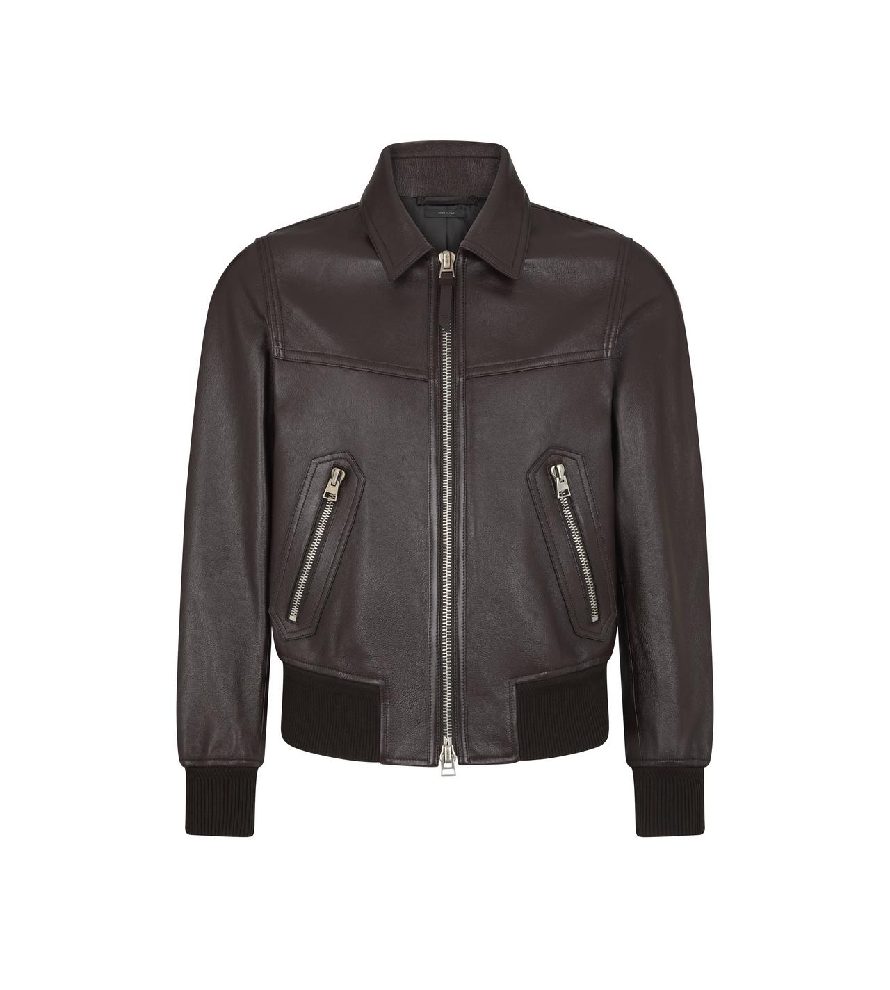 GRAIN LEATHER COLLAR BLOUSON image number 0