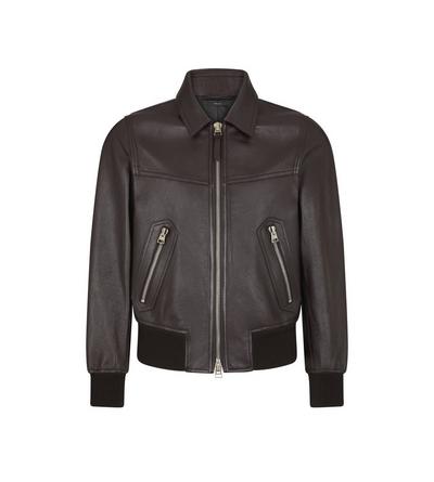 GRAIN LEATHER COLLAR BLOUSON