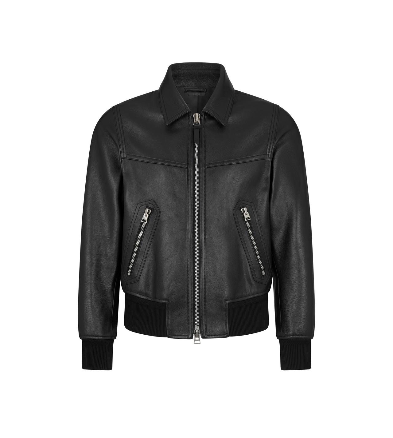 GRAIN LEATHER COLLAR BLOUSON image number 0