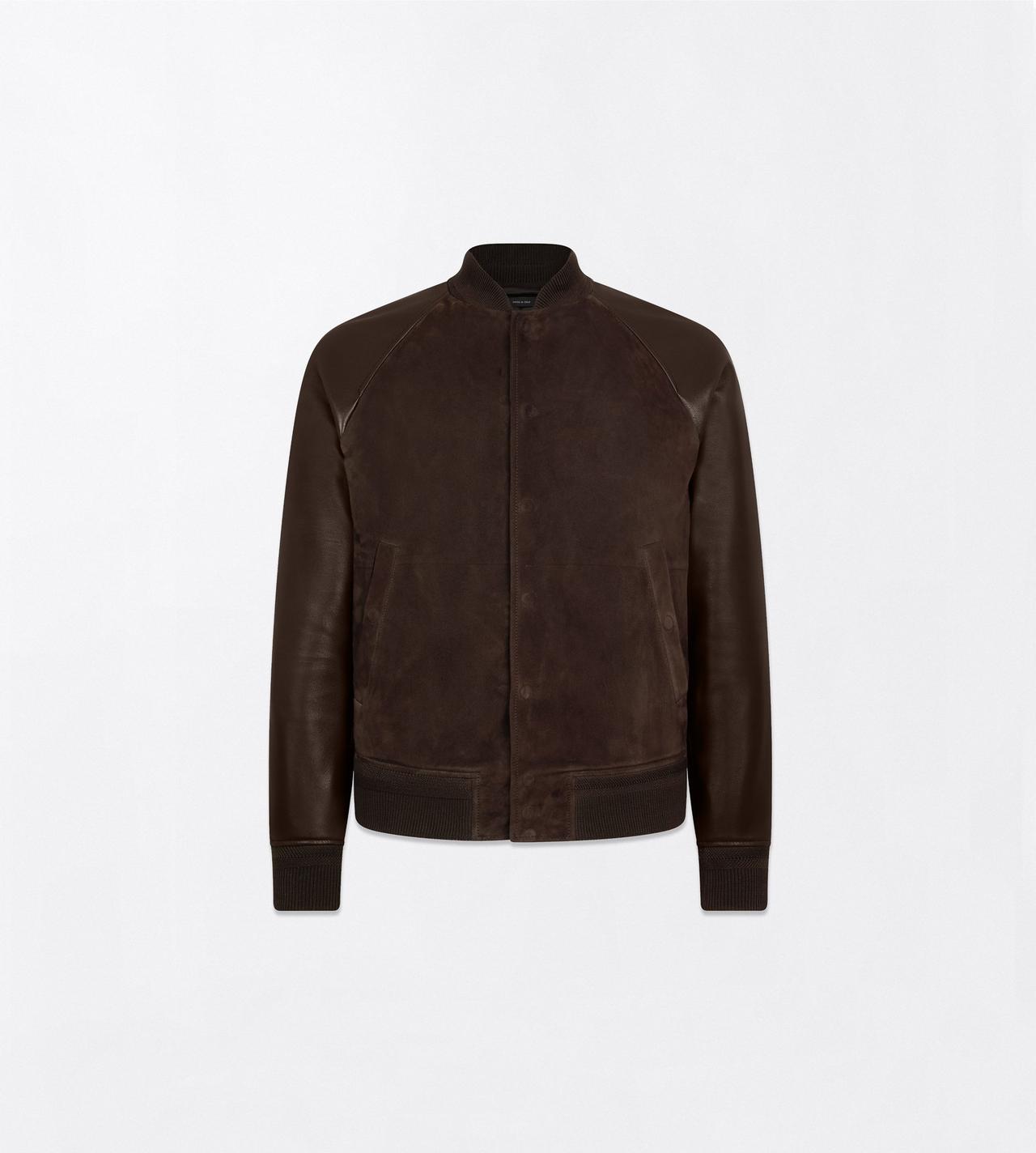 TOM FORD LEATHER DARK BROWN FINE SUEDE BOMBER