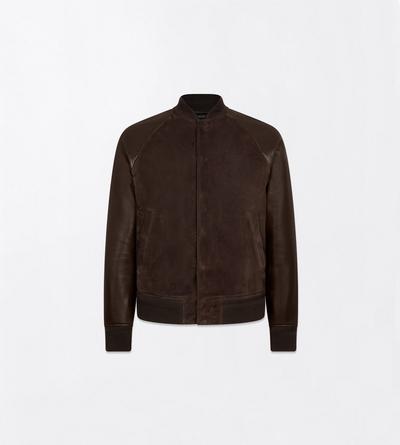 TOM FORD LEATHER DARK BROWN FINE SUEDE BOMBER