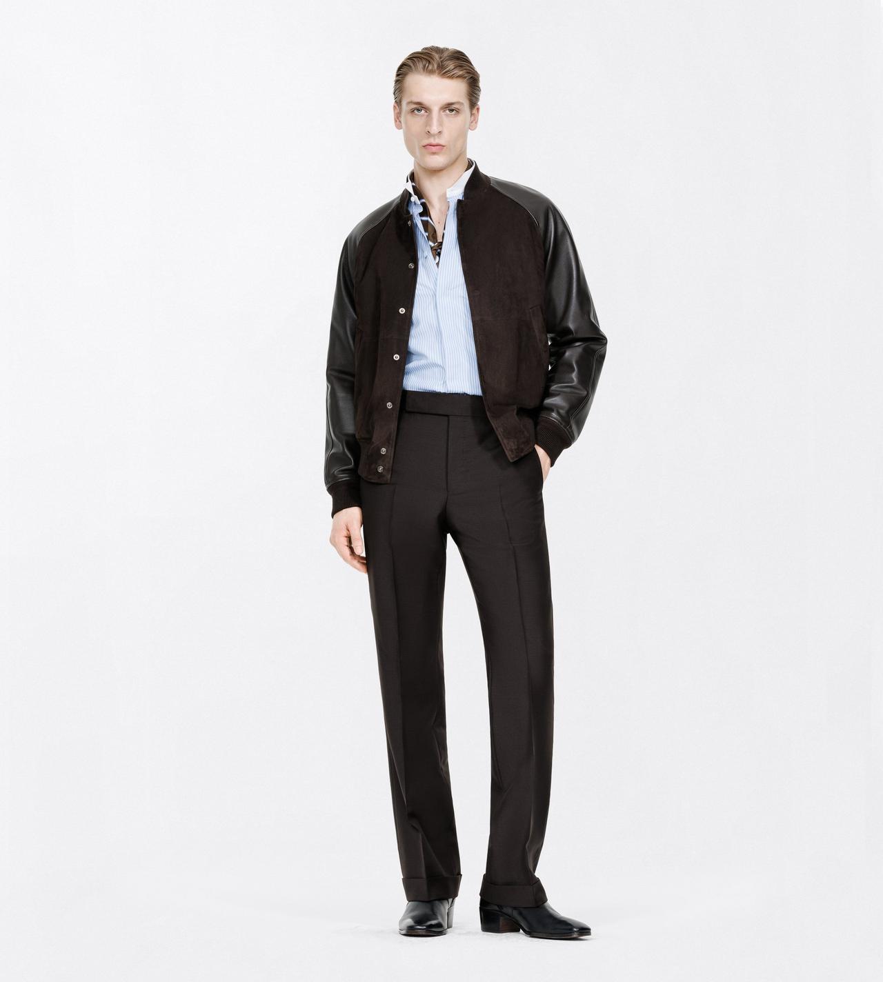 TOM FORD LEATHER DARK BROWN FINE SUEDE BOMBER