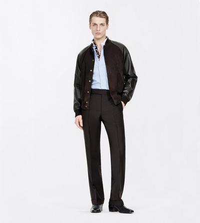TOM FORD LEATHER DARK BROWN FINE SUEDE BOMBER