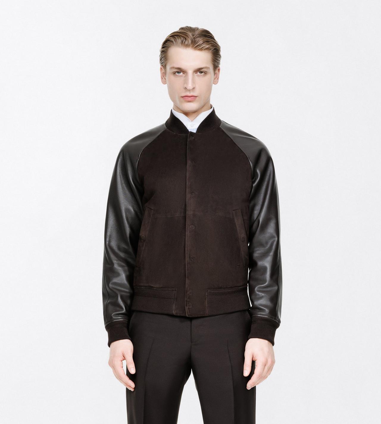 TOM FORD LEATHER DARK BROWN FINE SUEDE BOMBER