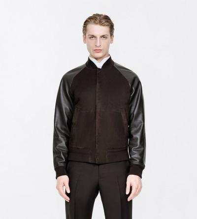TOM FORD LEATHER DARK BROWN FINE SUEDE BOMBER