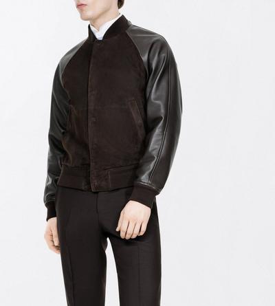 TOM FORD LEATHER DARK BROWN FINE SUEDE BOMBER
