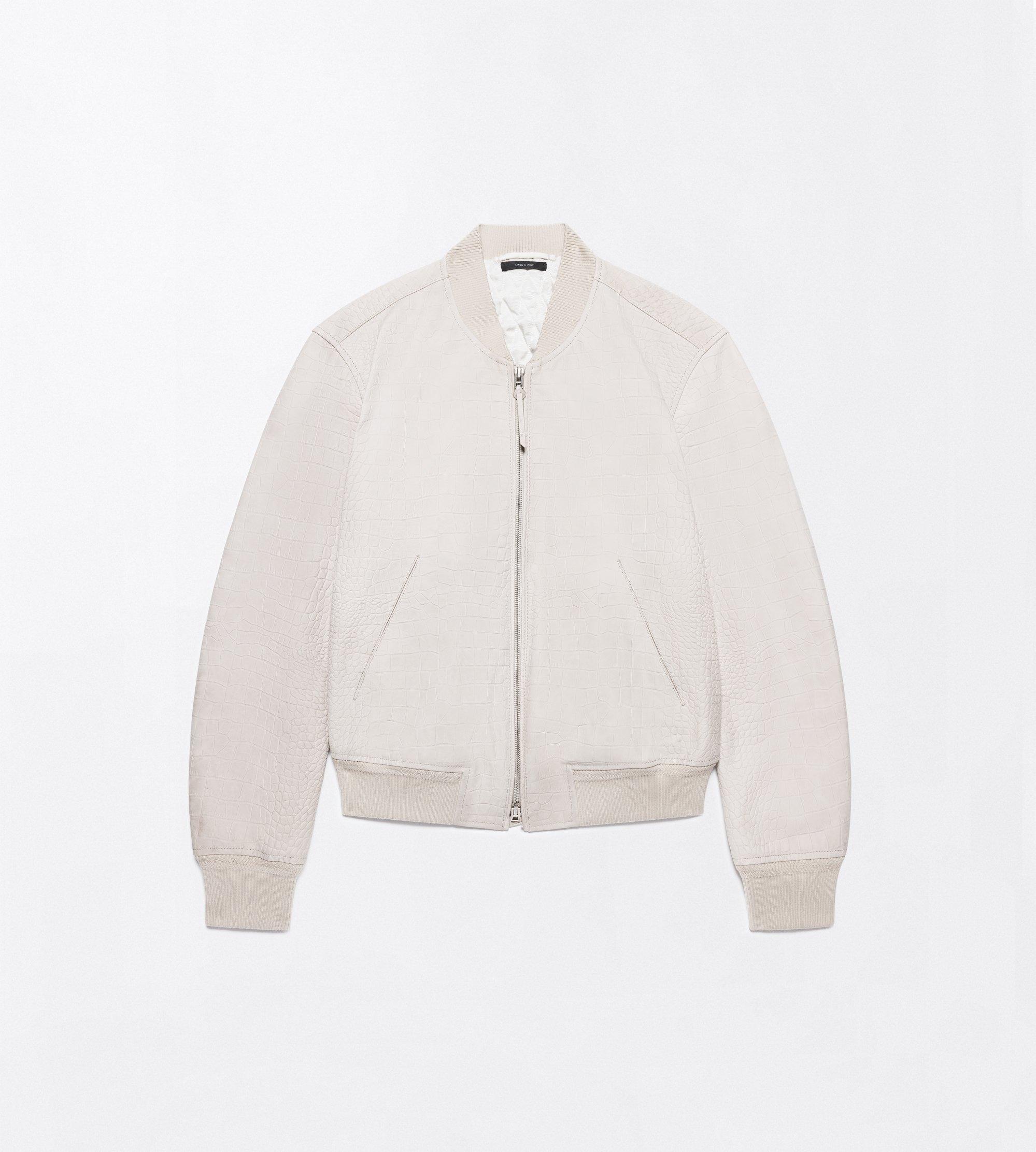 ALLIGATOR PRINT NUBUCK BOMBER