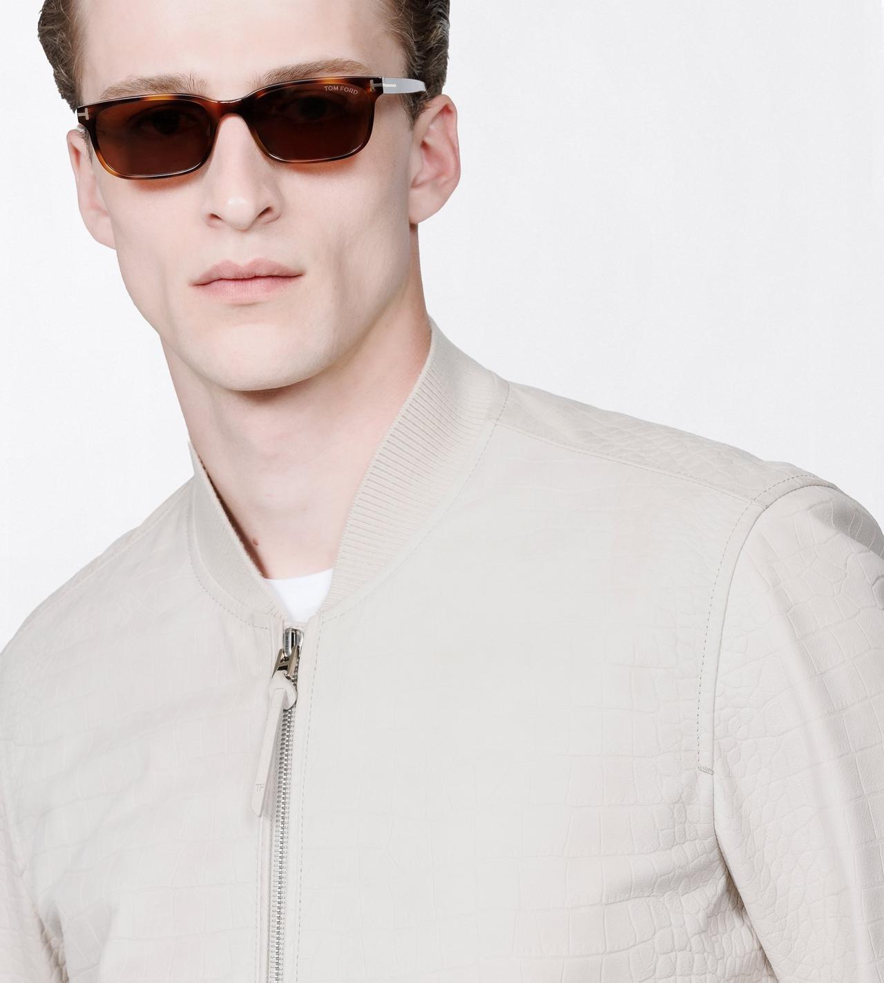 TOM FORD LEATHER PEYOTE ALLIGATOR PRINT NUBUCK BOMBER