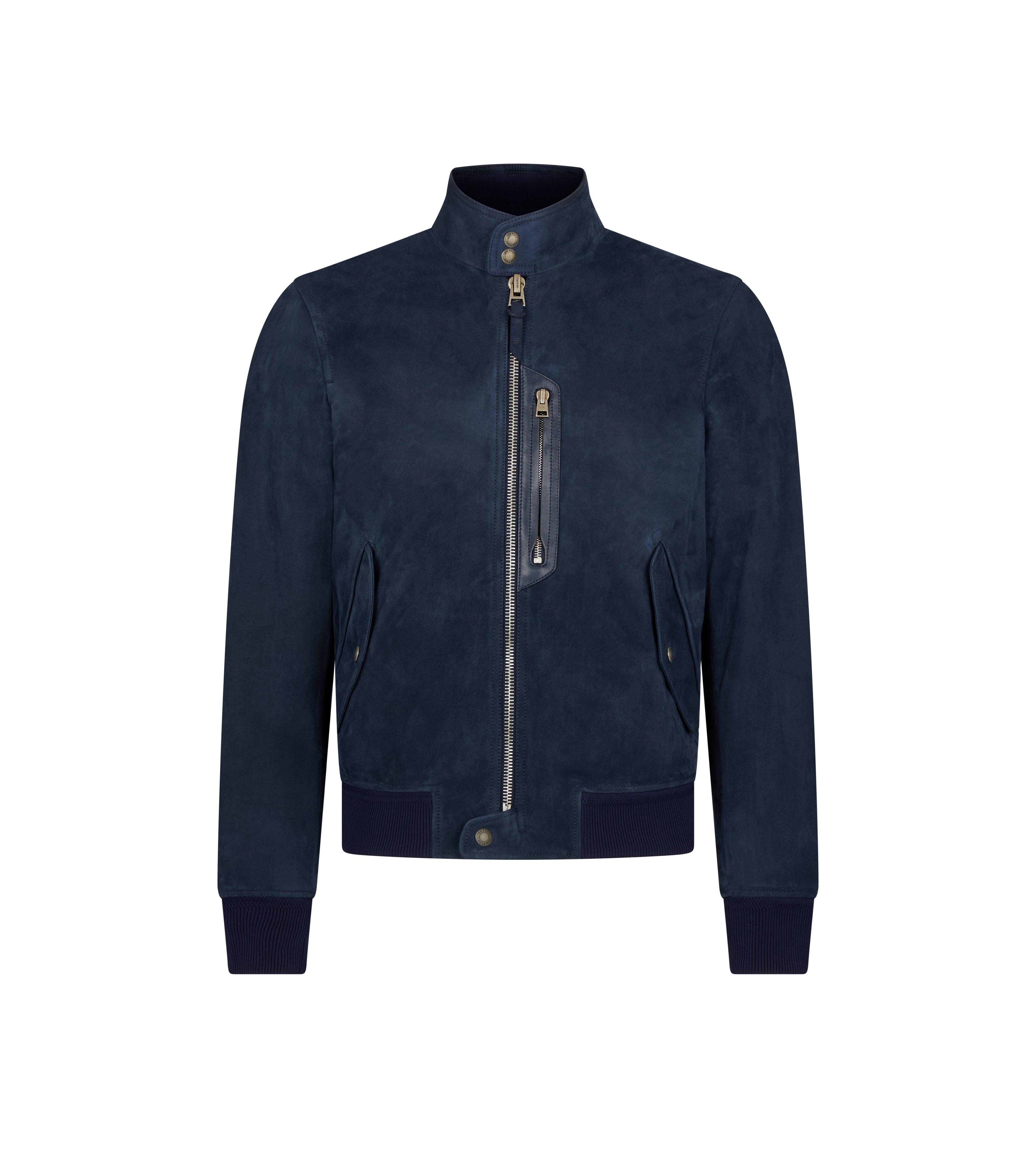 LIGHT SUEDE HARRINGTON WITH ZIP