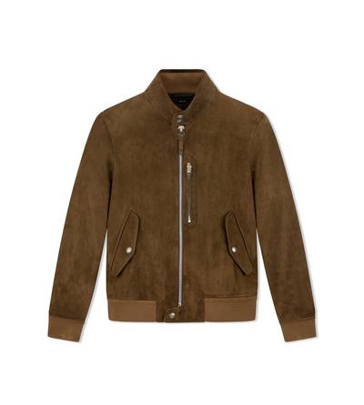 LIGHT SUEDE HARRINGTON WITH ZIP