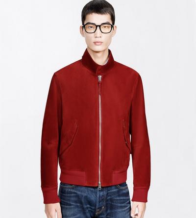 TOM FORD LEATHER RUBINO CASHMERE SUEDE HARRINGTON