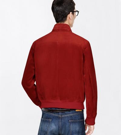 TOM FORD LEATHER RUBINO CASHMERE SUEDE HARRINGTON