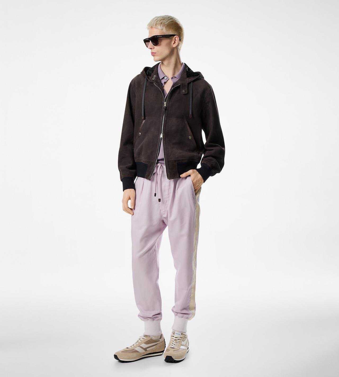 SUEDE HOODED BLOUSON image number 1