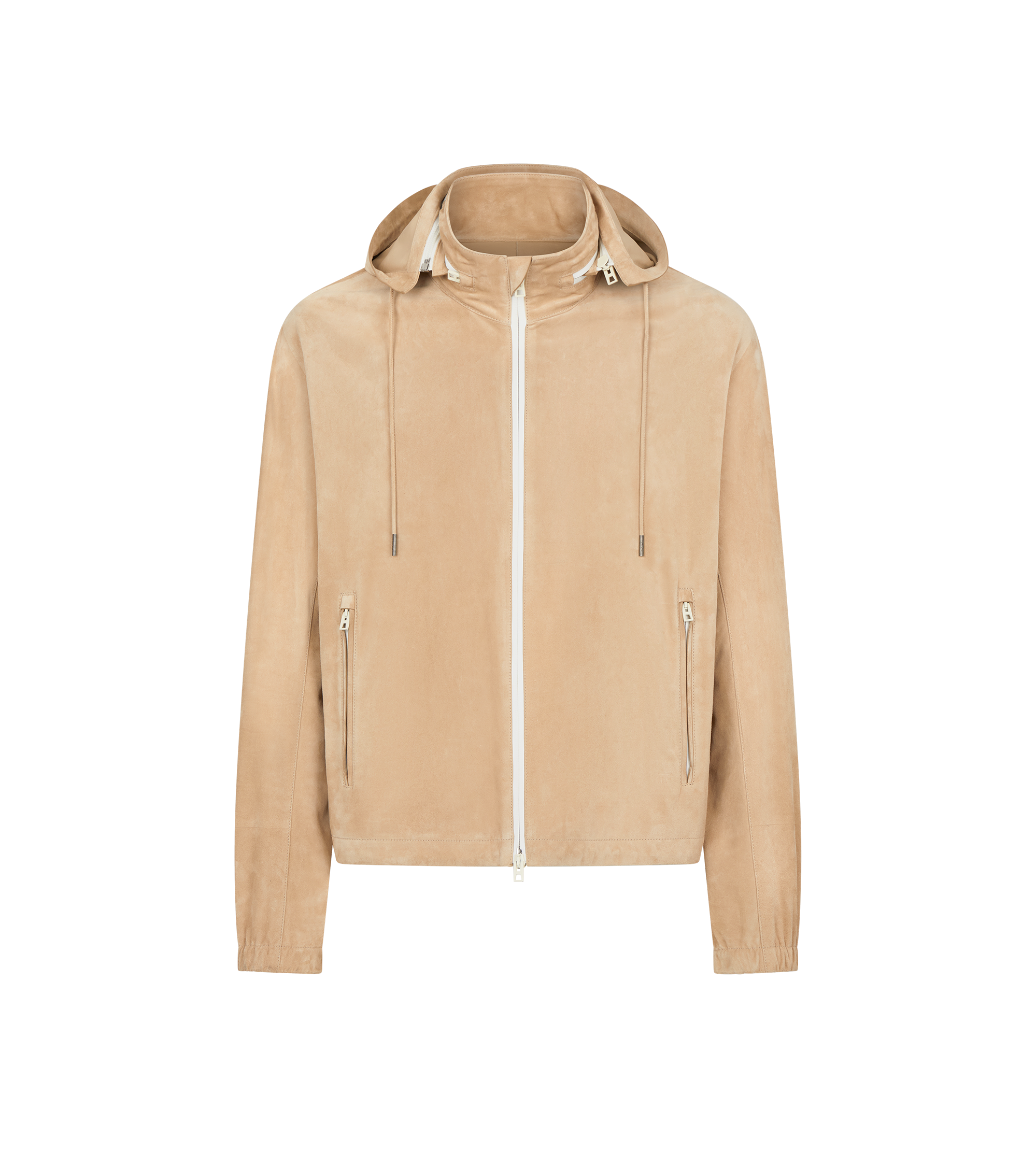 CASHMERE SUEDE ZIP THROUGH HOODIE