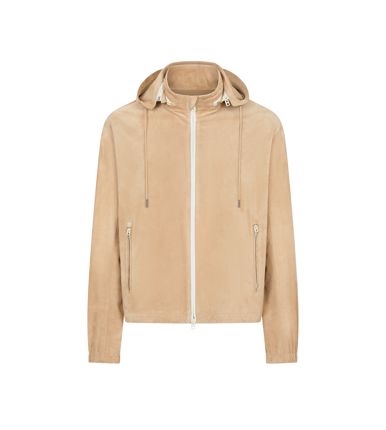 CASHMERE SUEDE ZIP THROUGH HOODIE image number 0