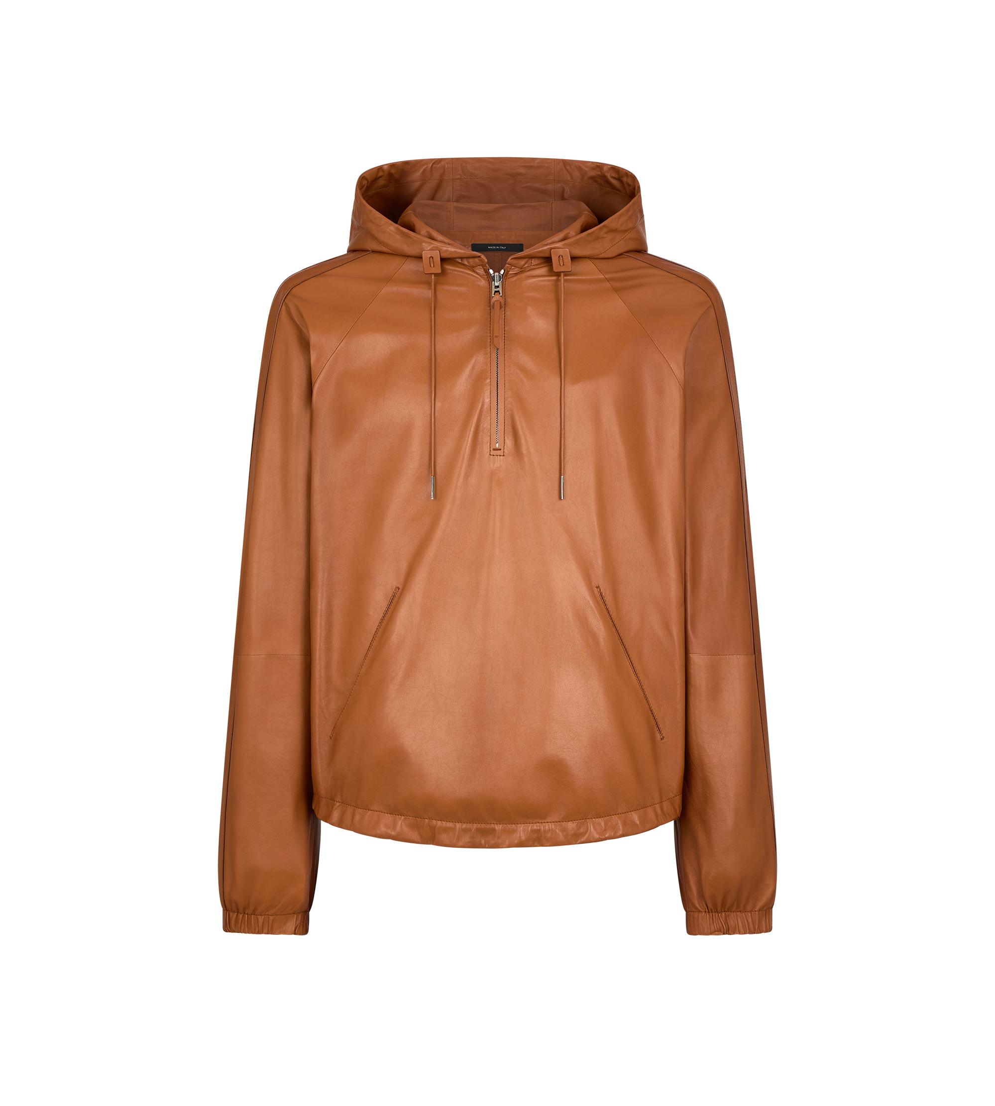 FELPA CON CAPPUCCIO IN NAPPA LEGGERA