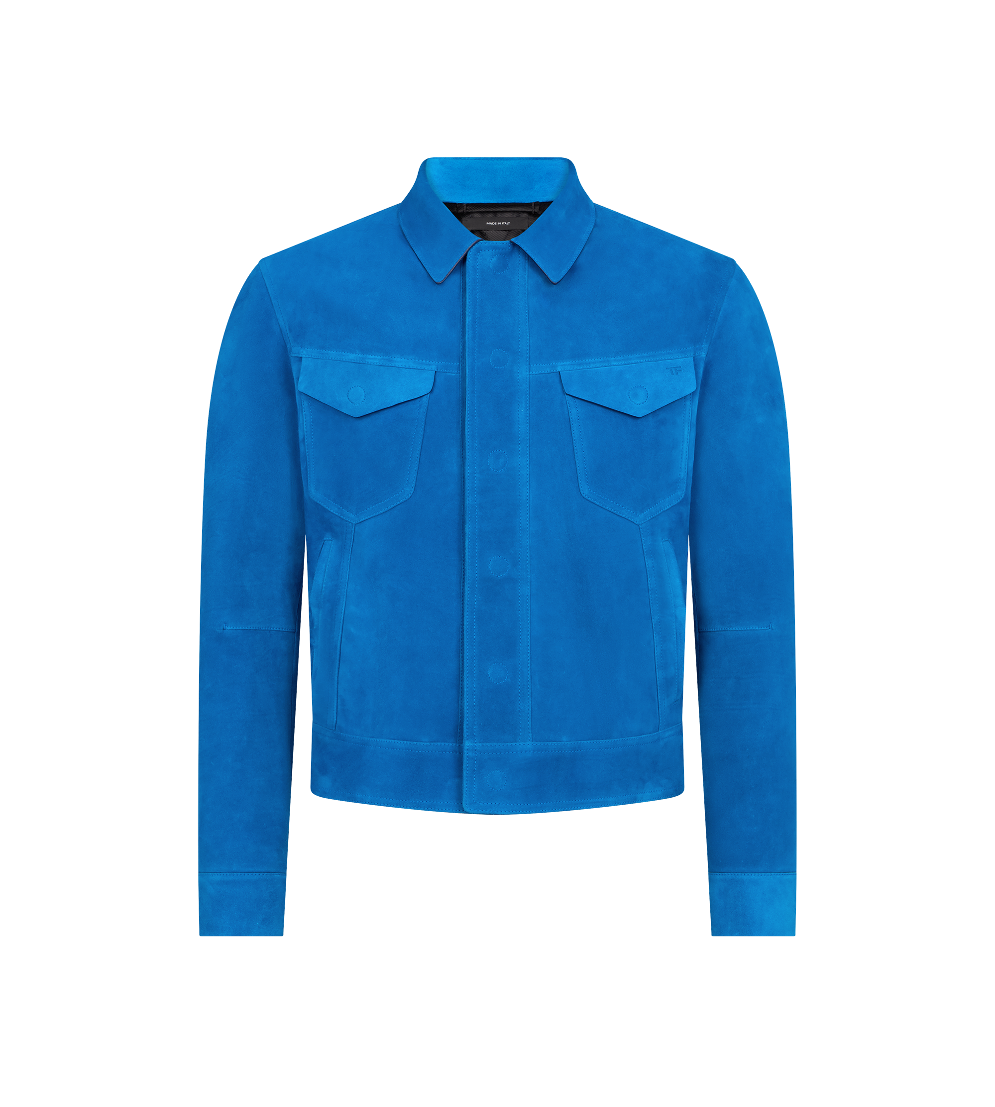 TOM FORD Men's Cashmere Suede Western Jacket | Blue | Size 58