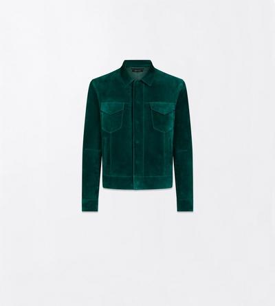 TOM FORD LEATHER EMERALD CASHMERE SUEDE WESTERN JACKET&nbsp;