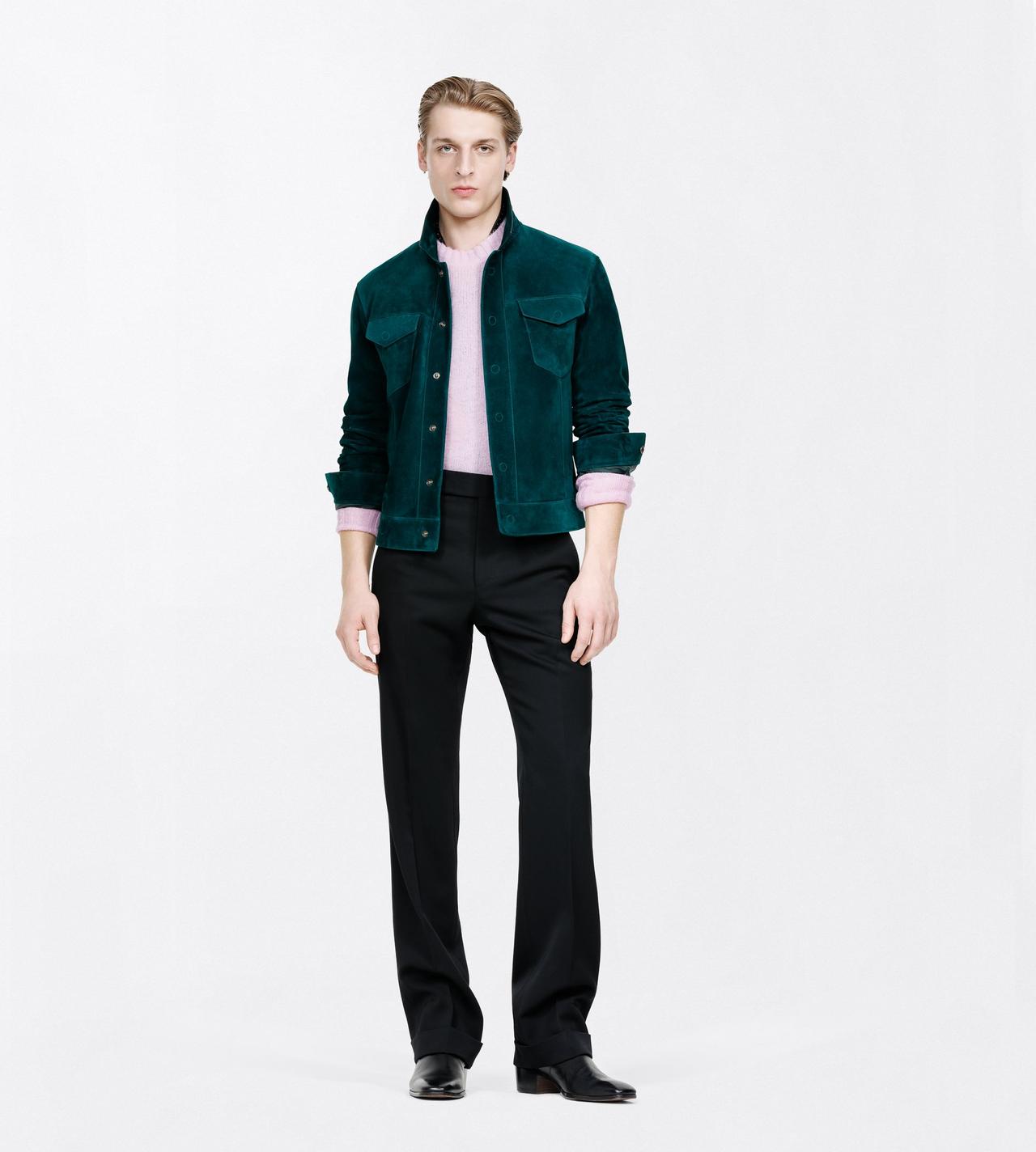 TOM FORD LEATHER EMERALD CASHMERE SUEDE WESTERN JACKET&nbsp;