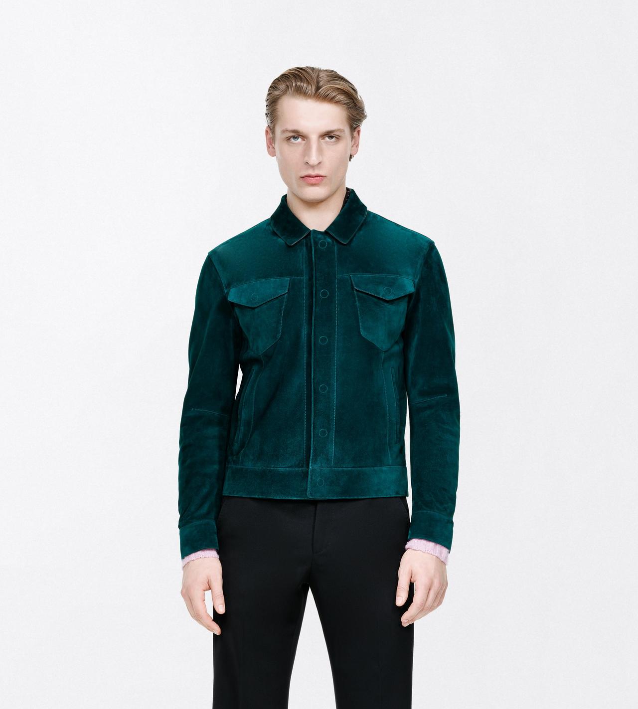 TOM FORD LEATHER EMERALD CASHMERE SUEDE WESTERN JACKET&nbsp;