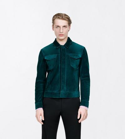 TOM FORD LEATHER EMERALD CASHMERE SUEDE WESTERN JACKET&nbsp;