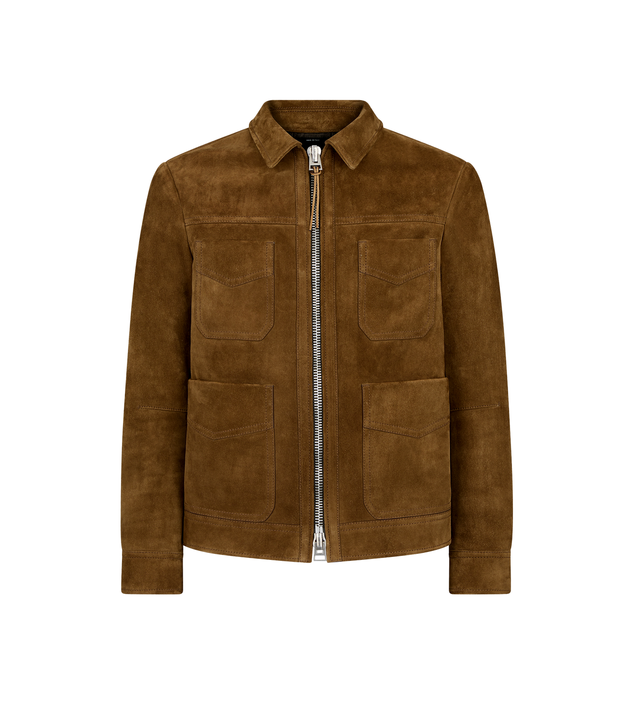 BRUSHED HEATHERED SUEDE FOUR POCKET BLOUSON