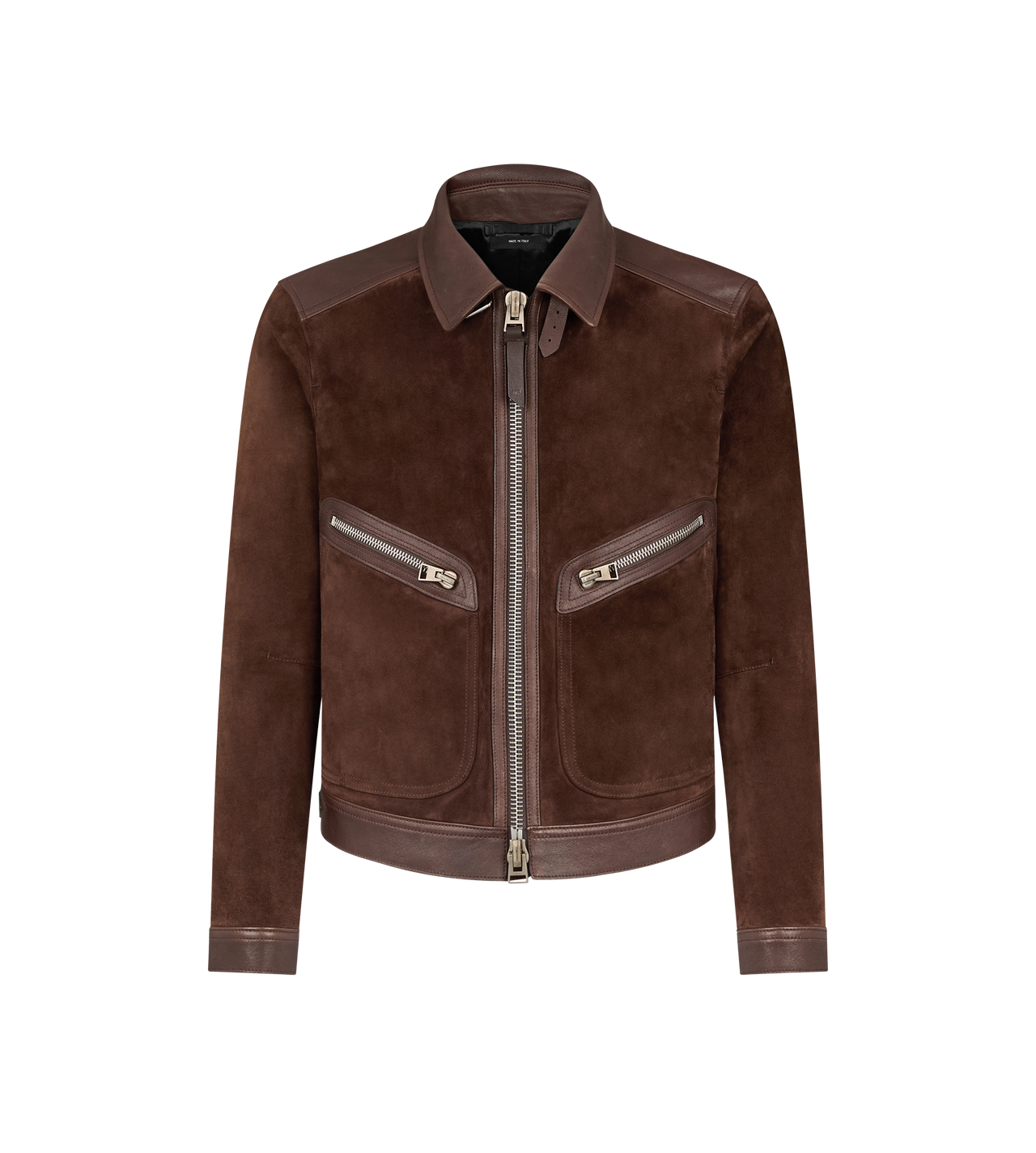 SUEDE CONTRAST ZIP BLOUSON image number 0