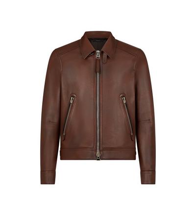 GRAIN LEATHER ZIP COLLAR BLOUSON