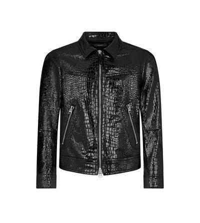 PATENT PRINTED CROC COLLAR BLOUSON