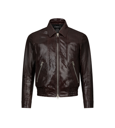 PATENT PRINTED PYTHON COLLAR BLOUSON image number 0