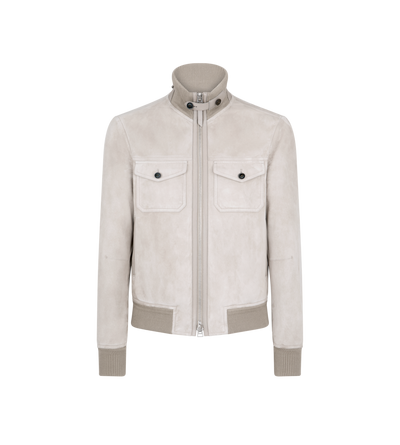 SUEDE CHEST POCKET BOMBER image number 0