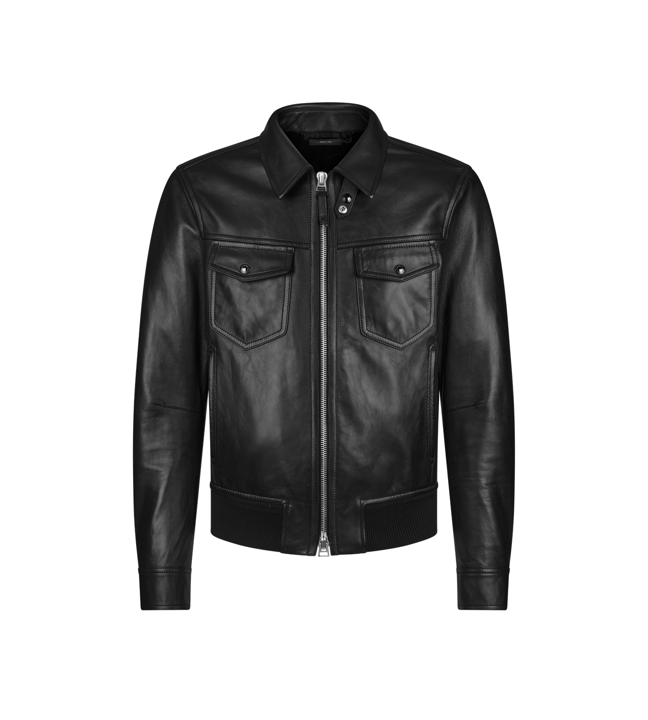 NAPPA GRAIN LEATHER COLLAR BLOUSON image number 0