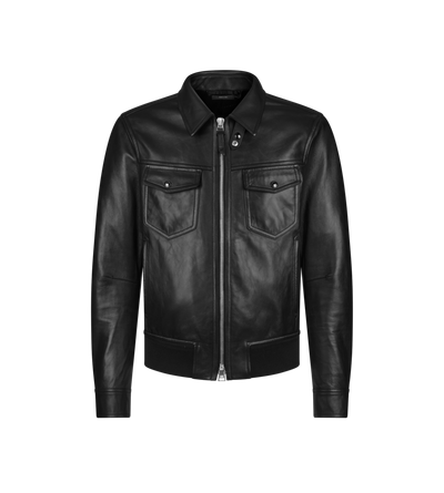 NAPPA GRAIN LEATHER COLLAR BLOUSON image number 0