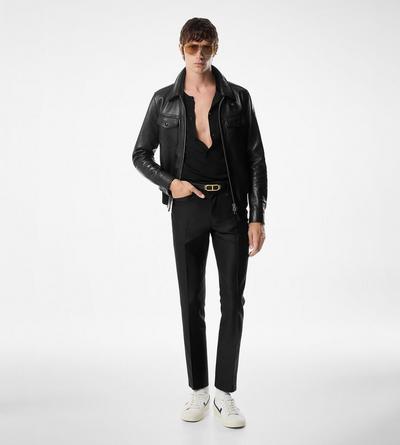 NAPPA GRAIN LEATHER COLLAR BLOUSON image number 1