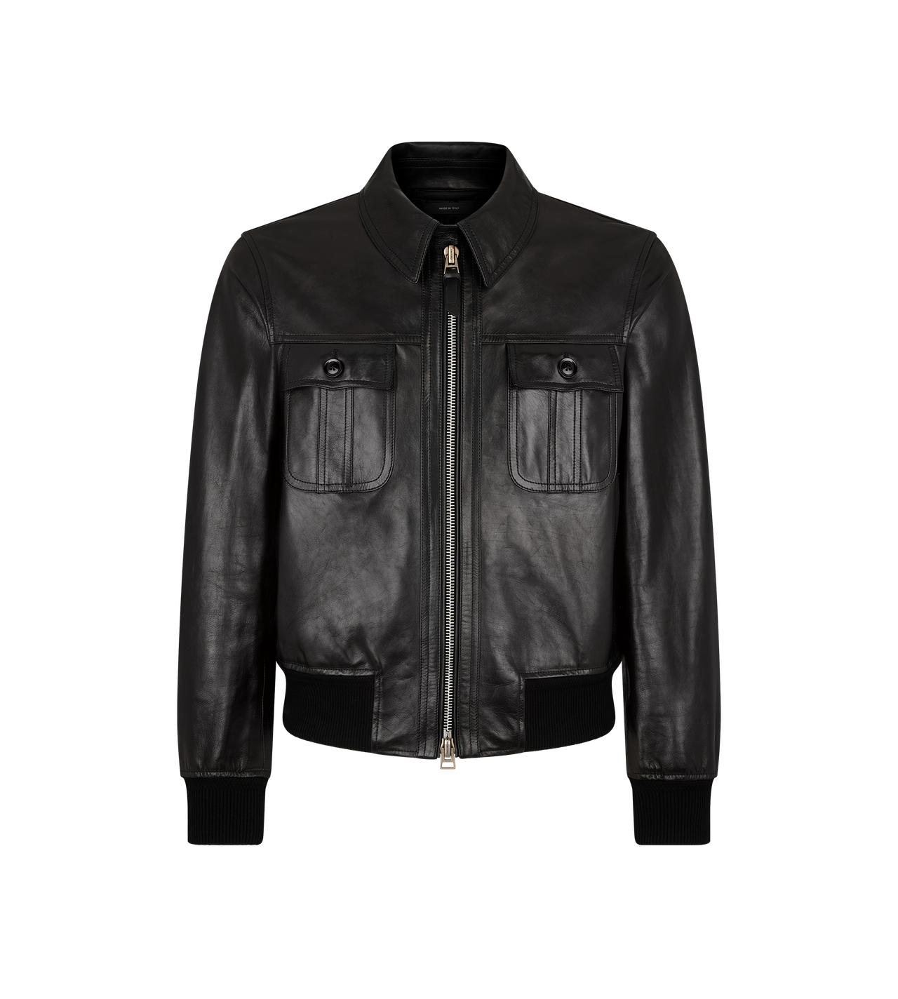 GLOSSY SMOOTH LEATHER BLOUSON image number 0