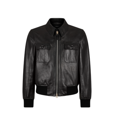 GLOSSY SMOOTH LEATHER BLOUSON image number 0