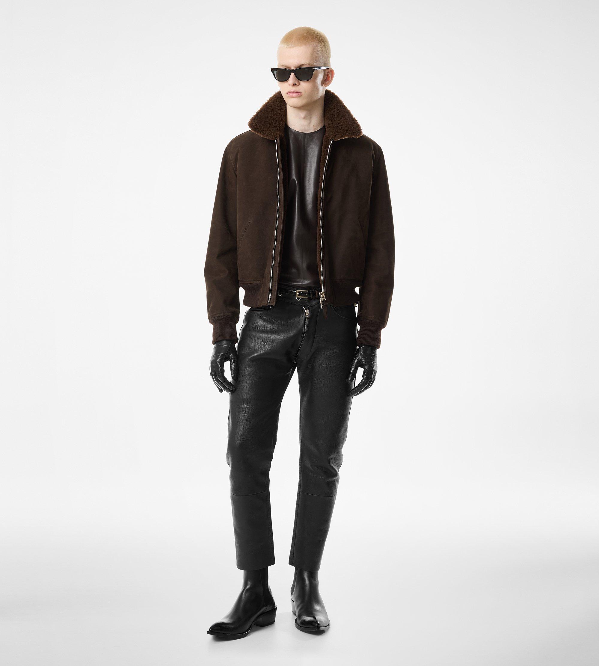 NUBUCK SHEARLING FLIGHT BOMBER