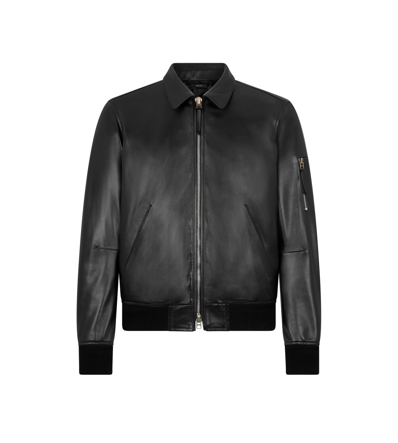 SOFT NAPPA PLONGE COLLAR BLOUSON image number 0