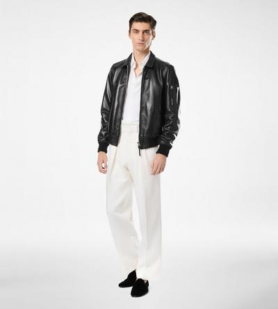 SOFT NAPPA PLONGE COLLAR BLOUSON image number 2