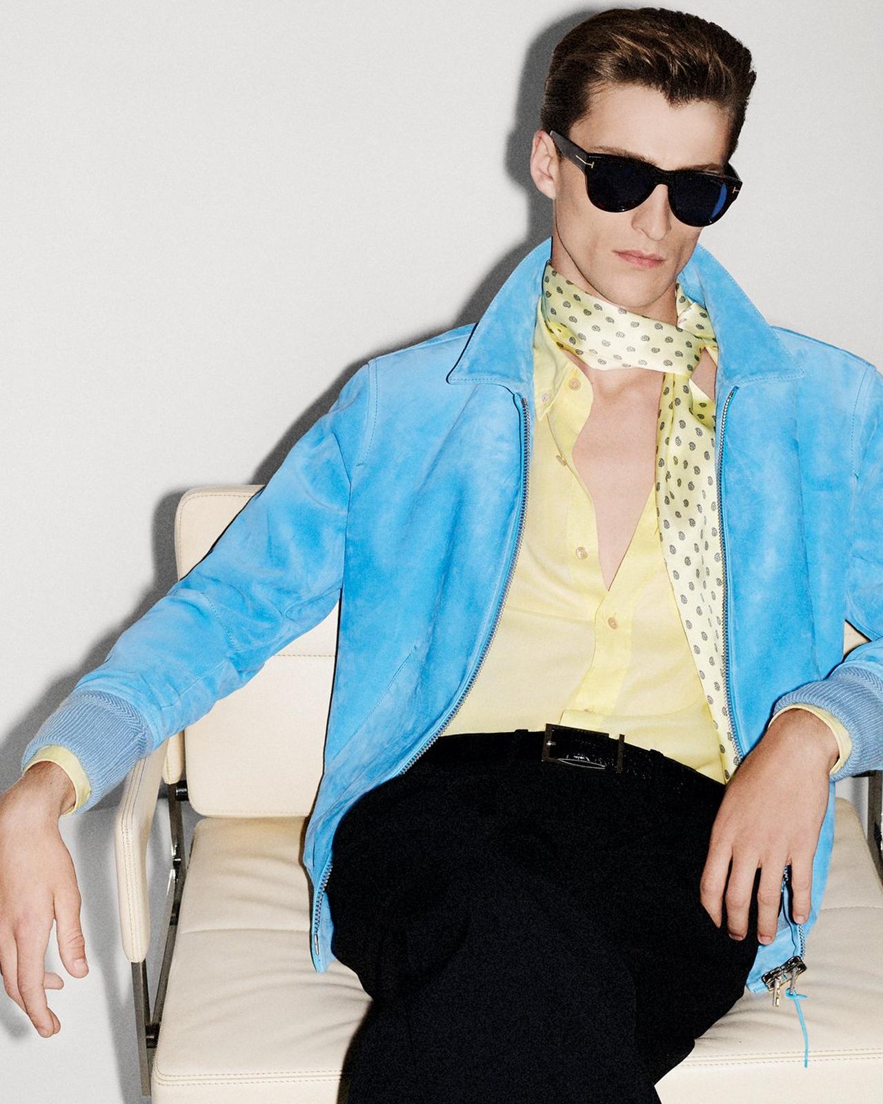 CASHMERE SUEDE COLLAR BLOUSON image number 5