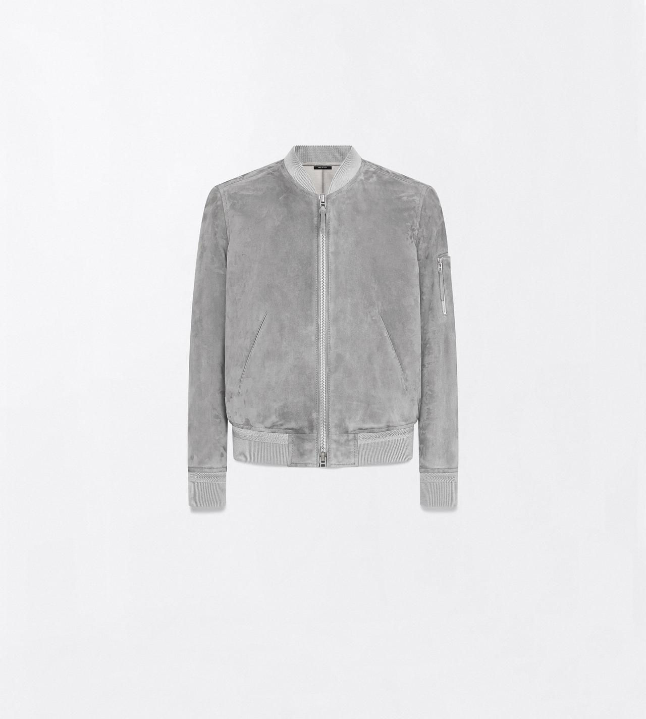 TOM FORD LEATHER TITANIUM FINE SUEDE BOMBER
