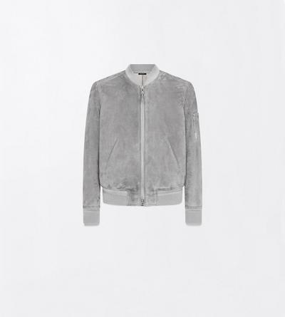 TOM FORD LEATHER TITANIUM FINE SUEDE BOMBER