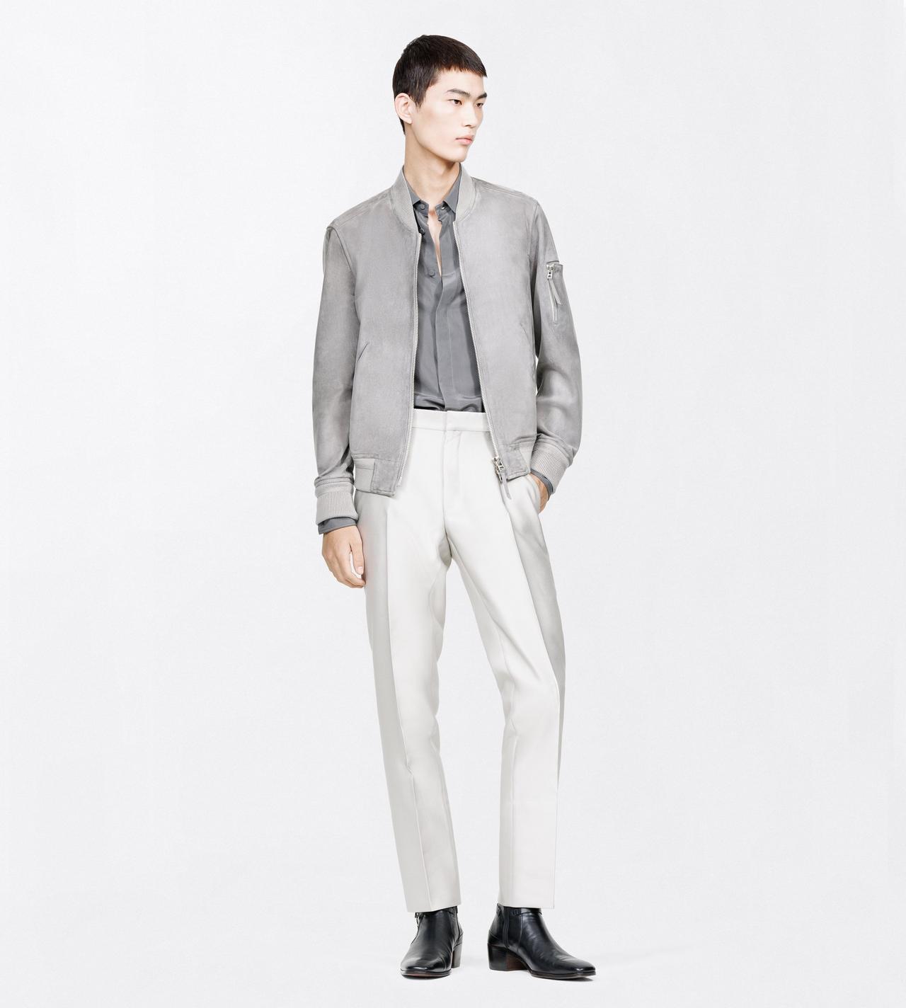 TOM FORD LEATHER TITANIUM FINE SUEDE BOMBER
