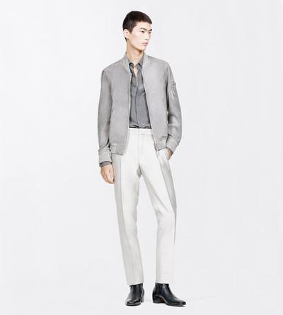 TOM FORD LEATHER TITANIUM FINE SUEDE BOMBER