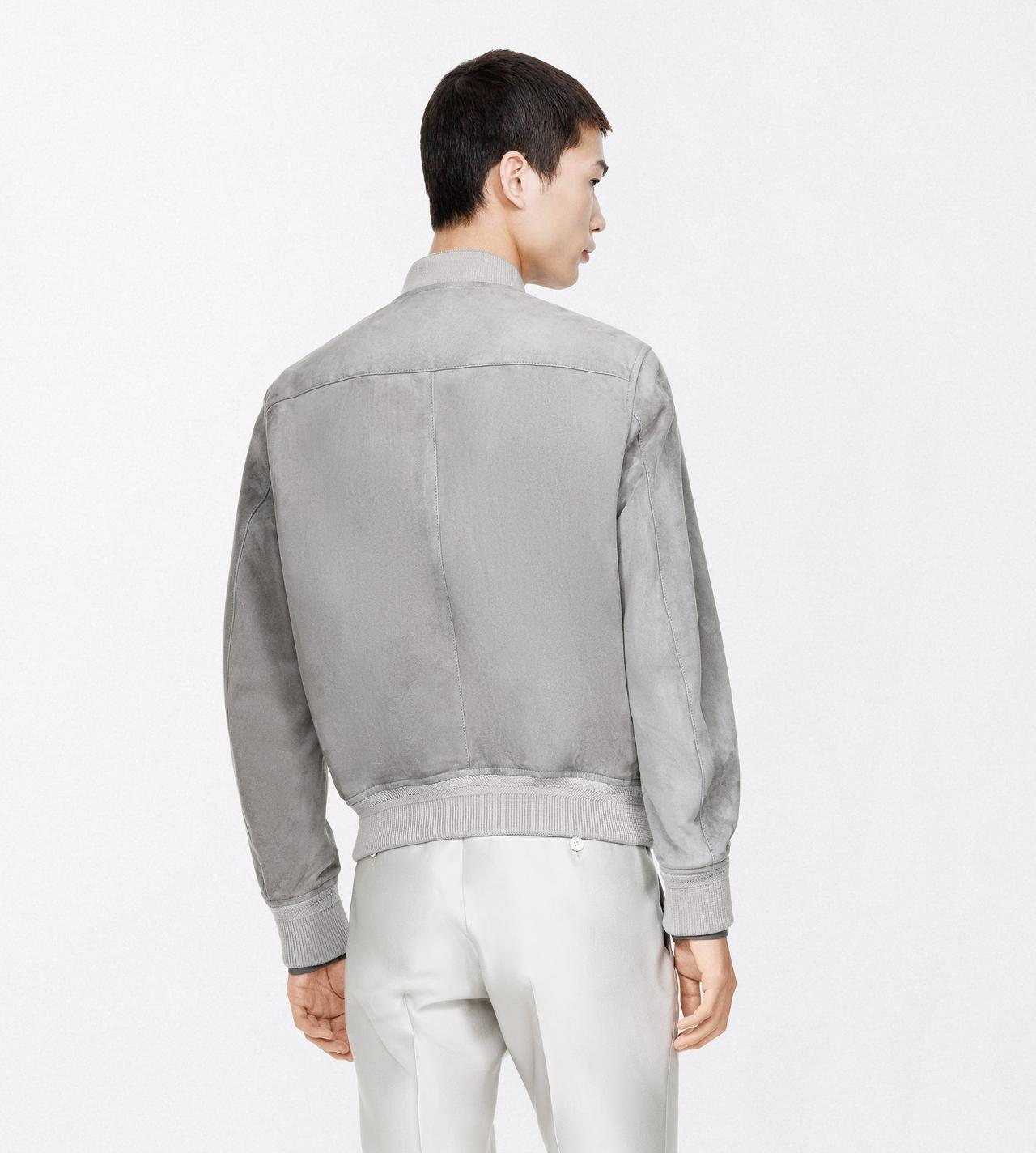 TOM FORD LEATHER TITANIUM FINE SUEDE BOMBER