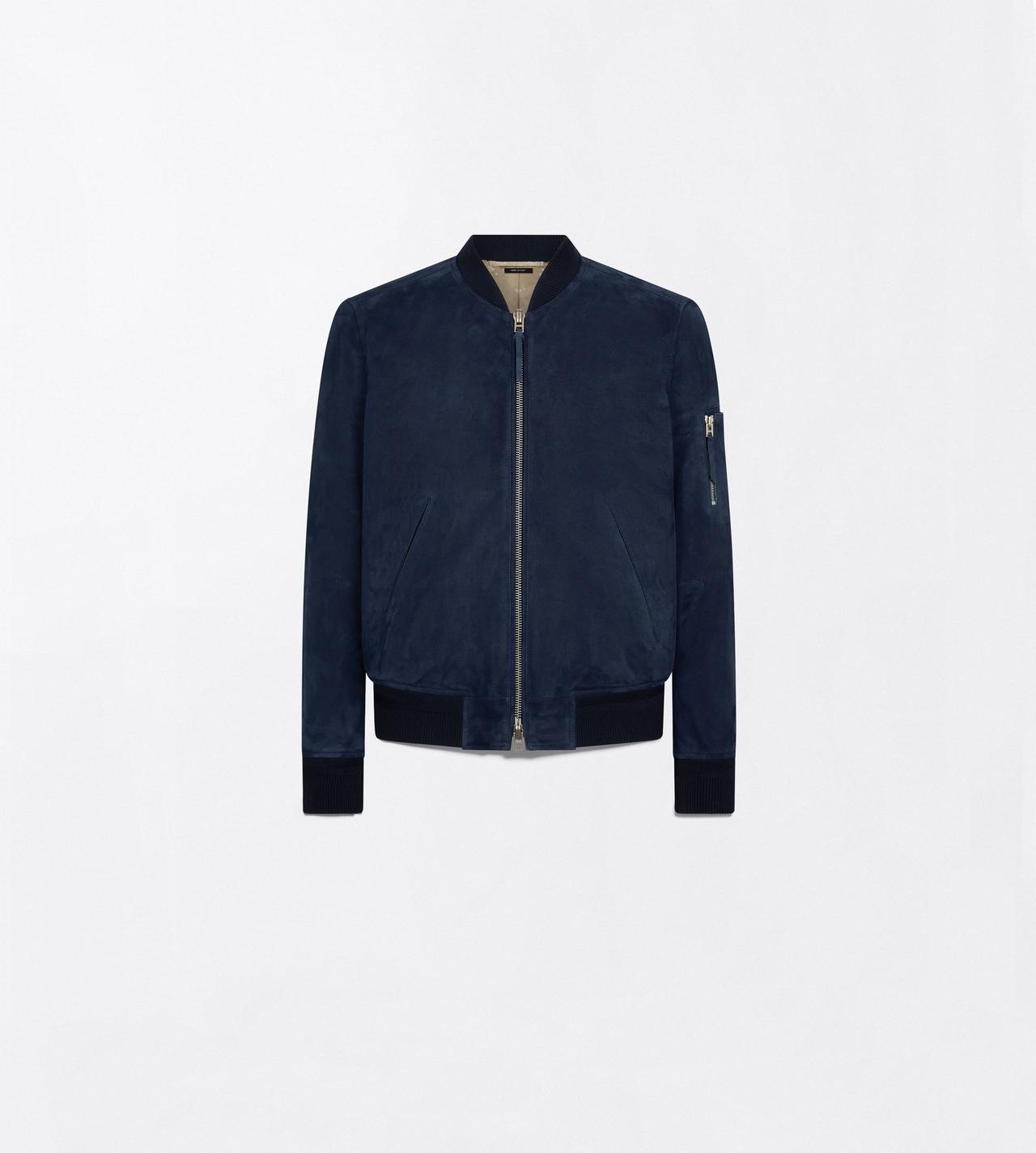 TOM FORD LEATHER INDIGO FINE SUEDE BOMBER