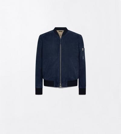TOM FORD LEATHER INDIGO FINE SUEDE BOMBER