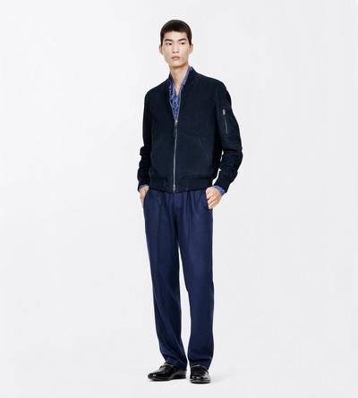 TOM FORD LEATHER INDIGO FINE SUEDE BOMBER