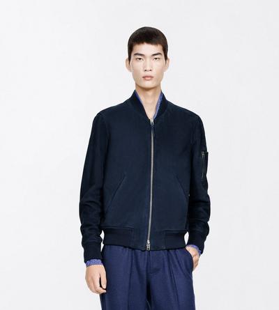 TOM FORD LEATHER INDIGO FINE SUEDE BOMBER